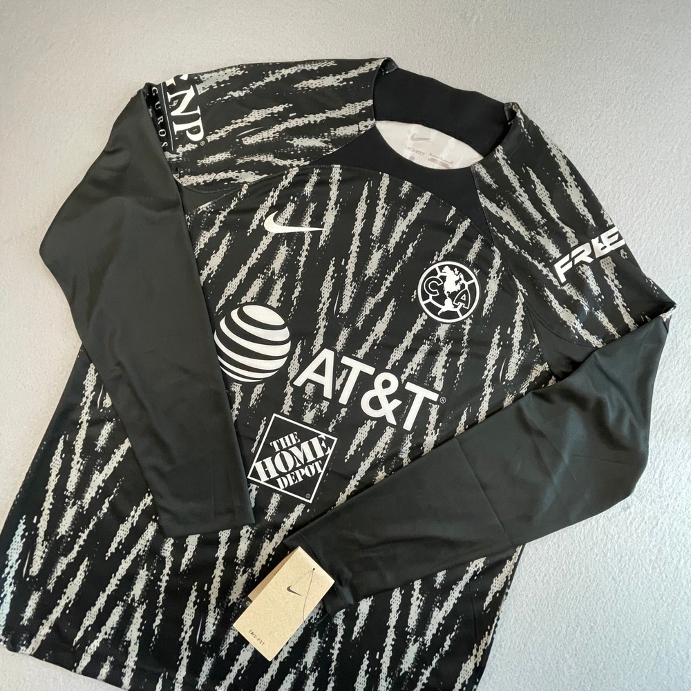 Nike Club‎ America 2021/22 Long Sleeve Soccer Jersey Black/White Mens Large